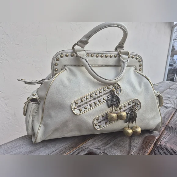 BETSEY JOHNSON Vintage Leather Rocking Cherries Bag - Picture 1 of 11